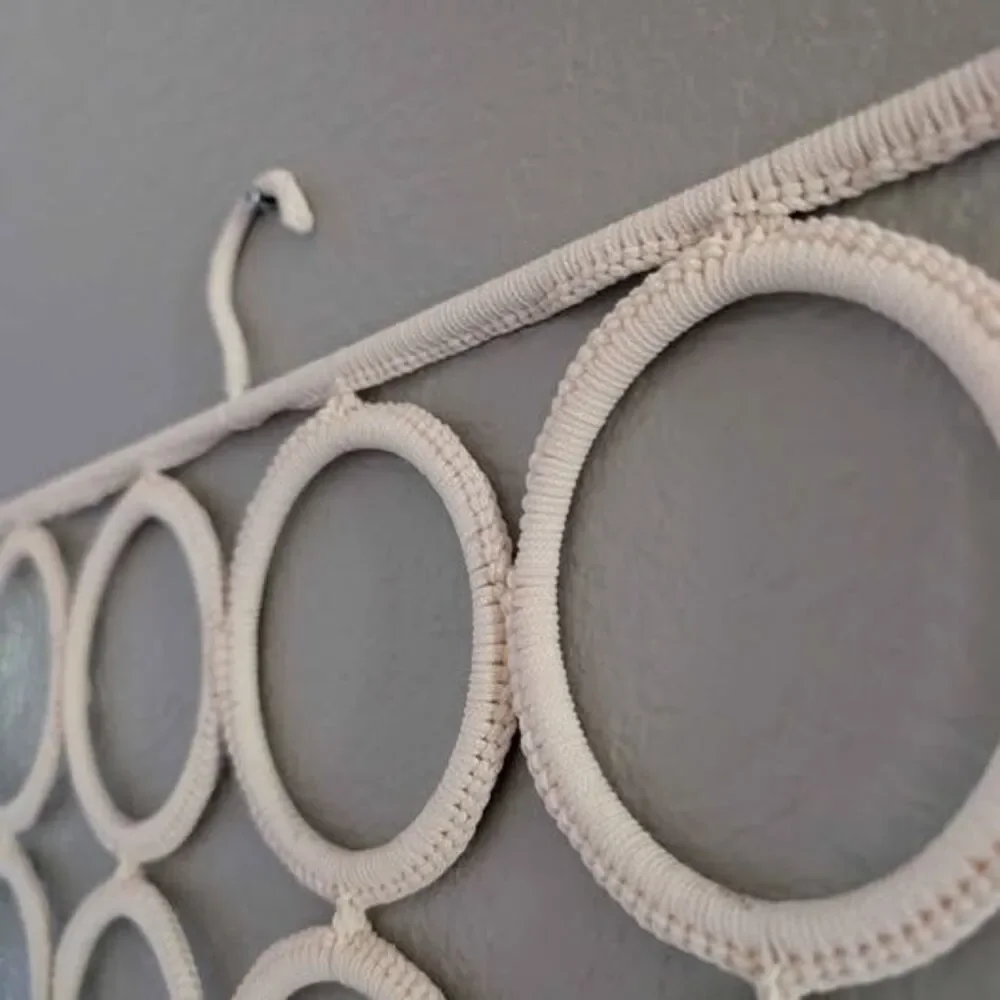 IKEA Komplement Tie Scarf Hanger 28 Belt Organizer Rack Holder Cream Macrame